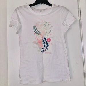 Women’s White Printed 100% Organic Cotton T-shirt Top - Size Small